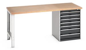 Bott Cubio Pedestal Bench with MPX Top & 7 Drawers - 2000mm Wide  x 900mm Deep x 940mm High. Workbench consists of the following components... 940mm High Benches